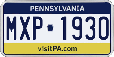 PA license plate MXP1930