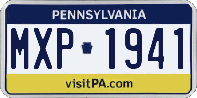 PA license plate MXP1941