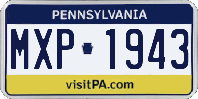 PA license plate MXP1943