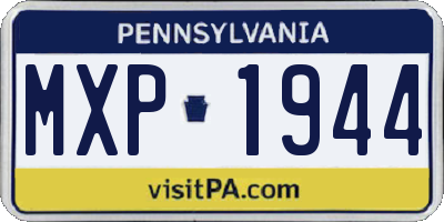 PA license plate MXP1944