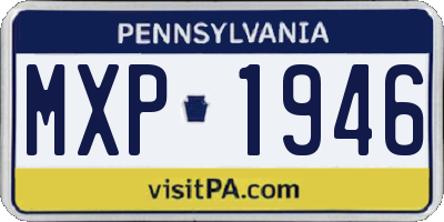 PA license plate MXP1946