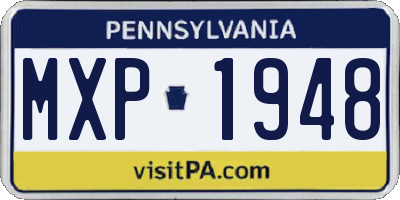 PA license plate MXP1948