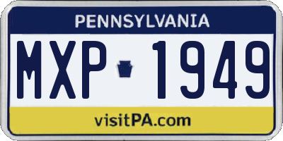 PA license plate MXP1949