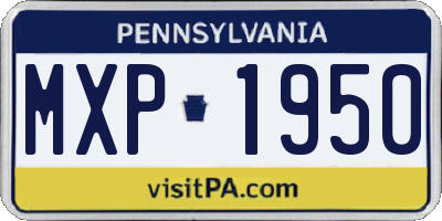 PA license plate MXP1950