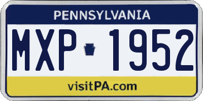 PA license plate MXP1952