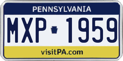 PA license plate MXP1959