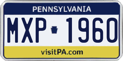 PA license plate MXP1960