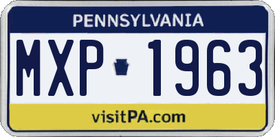 PA license plate MXP1963