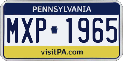 PA license plate MXP1965