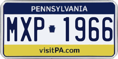 PA license plate MXP1966