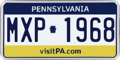 PA license plate MXP1968