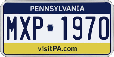 PA license plate MXP1970