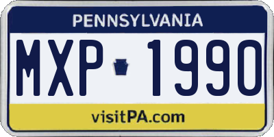 PA license plate MXP1990