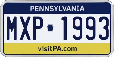 PA license plate MXP1993