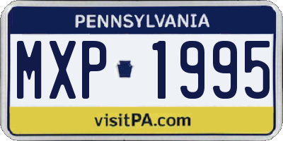PA license plate MXP1995