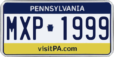 PA license plate MXP1999