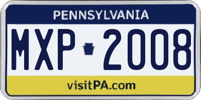 PA license plate MXP2008