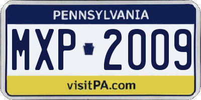PA license plate MXP2009