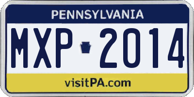 PA license plate MXP2014
