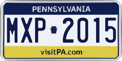 PA license plate MXP2015