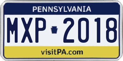 PA license plate MXP2018