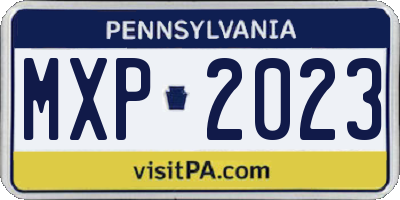PA license plate MXP2023