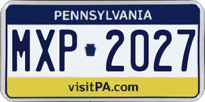PA license plate MXP2027
