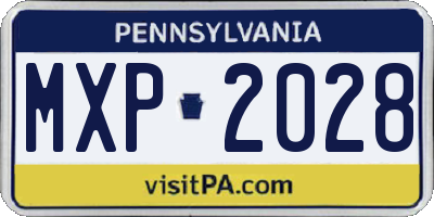 PA license plate MXP2028