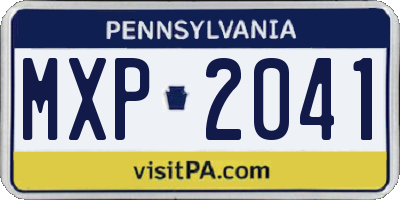 PA license plate MXP2041