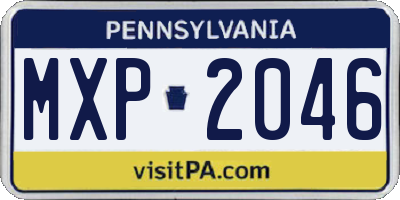 PA license plate MXP2046