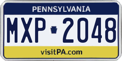PA license plate MXP2048