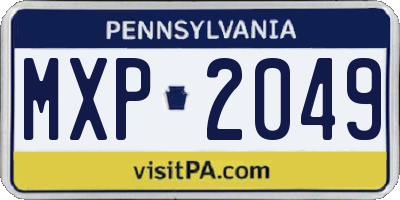 PA license plate MXP2049