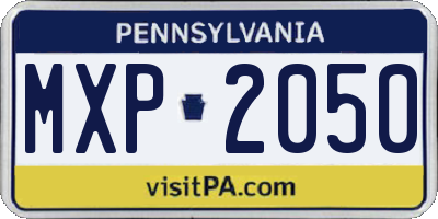 PA license plate MXP2050