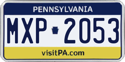 PA license plate MXP2053