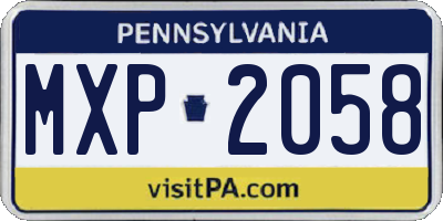 PA license plate MXP2058
