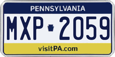PA license plate MXP2059