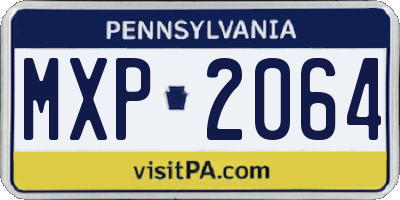 PA license plate MXP2064