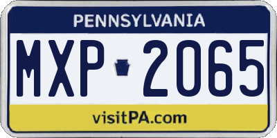 PA license plate MXP2065