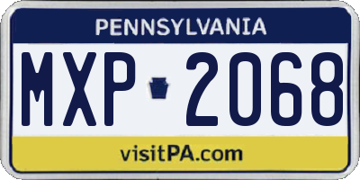 PA license plate MXP2068