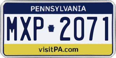 PA license plate MXP2071