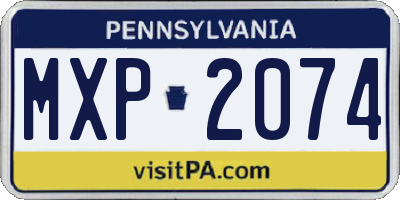 PA license plate MXP2074