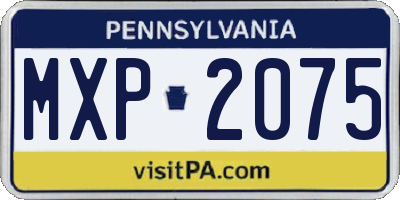PA license plate MXP2075