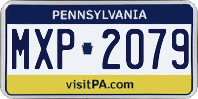PA license plate MXP2079