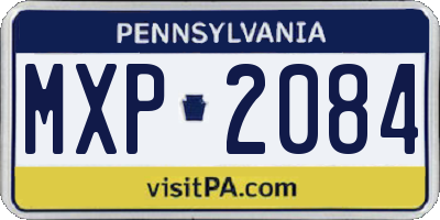 PA license plate MXP2084