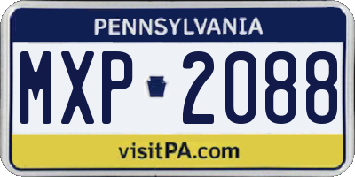 PA license plate MXP2088