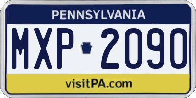 PA license plate MXP2090
