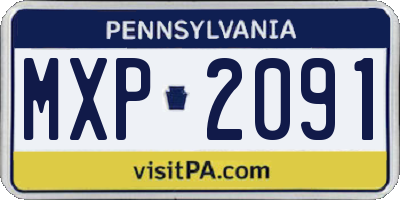 PA license plate MXP2091