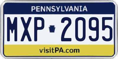 PA license plate MXP2095