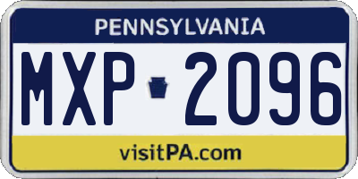 PA license plate MXP2096