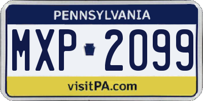 PA license plate MXP2099